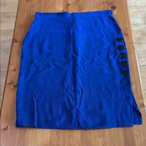 Elegant Blue Skirt with Button Detail